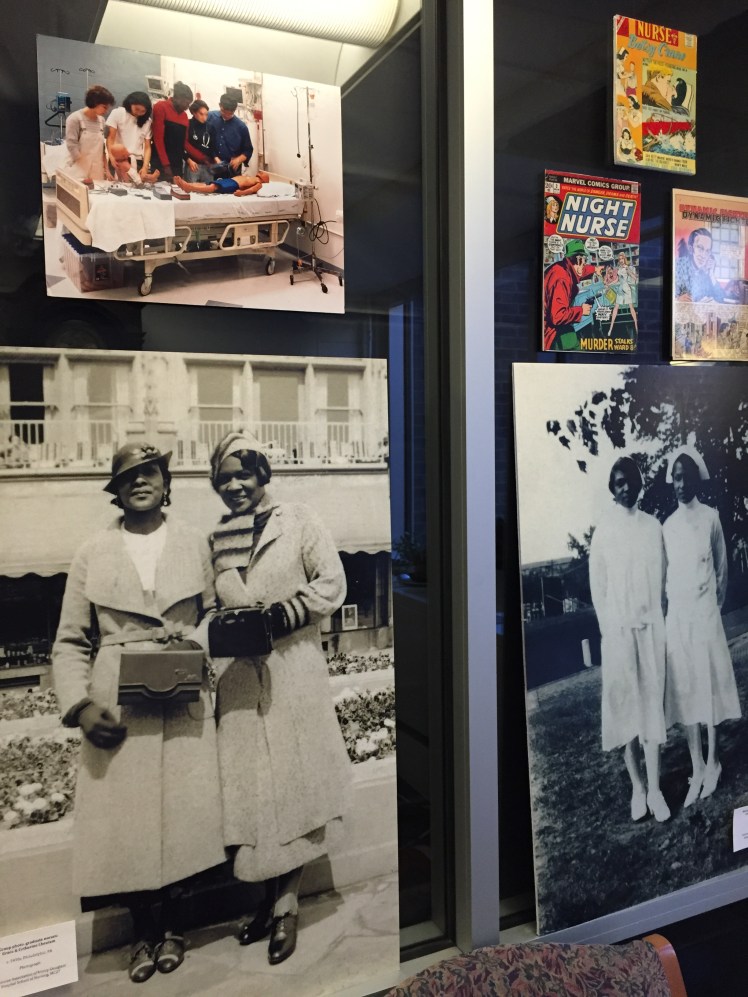 photographs of African American nurses as part of an exhibit display