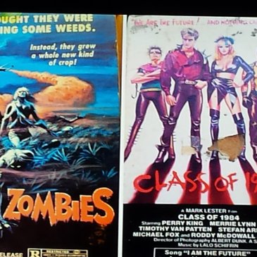 Toxic Zombies and Class of 1984 VHS case artwork