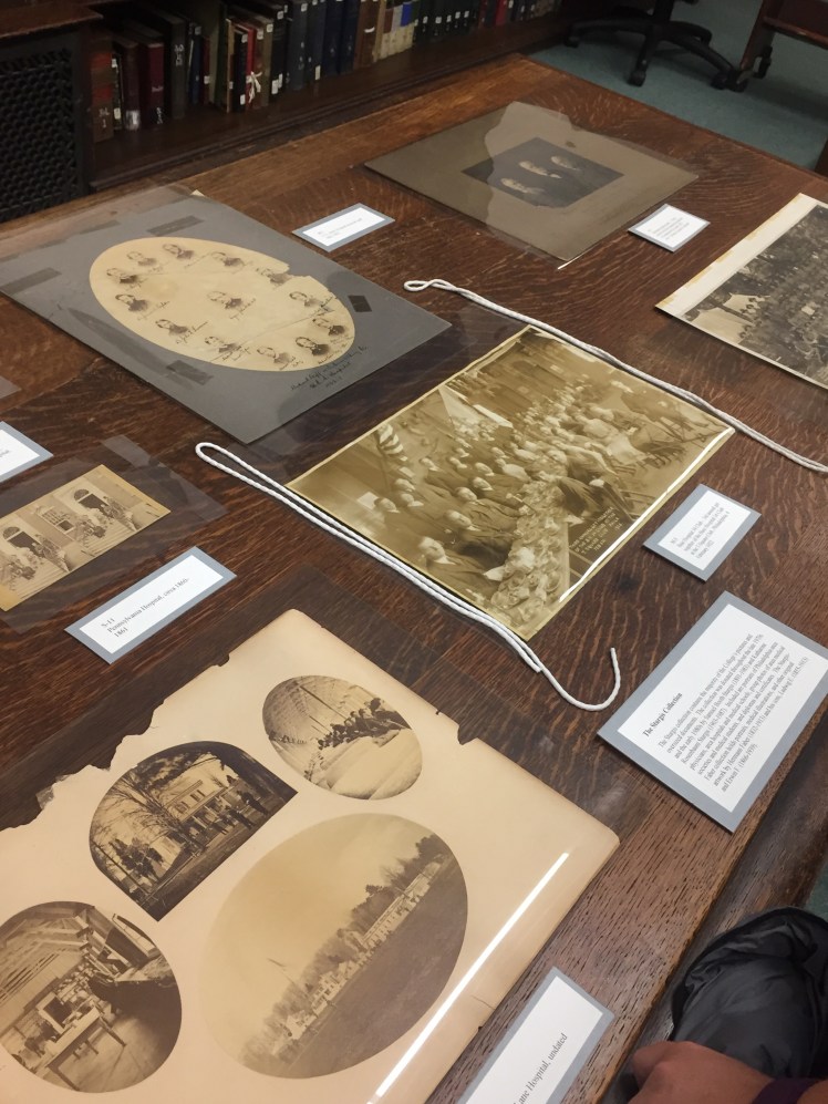 Photographs on display at the College of Physicians library