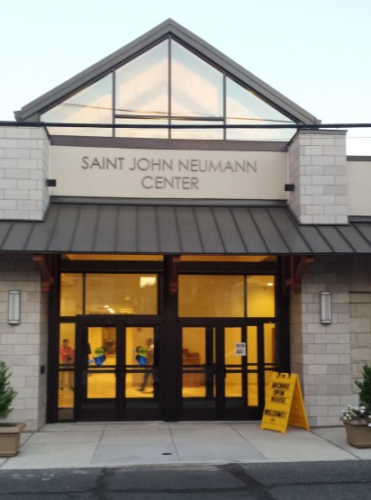 Front doors of the Saint John Neumann Center