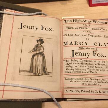 Picture of "The High-Way Woman: or a True and Perfect Narrative of the Wicked Life, and Deplorable Death of Marcy Clay, Otherwise called Jenny Fox."